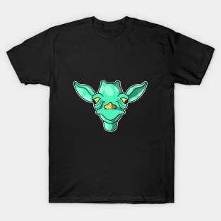 cute cyan baby giraffe face T-Shirt